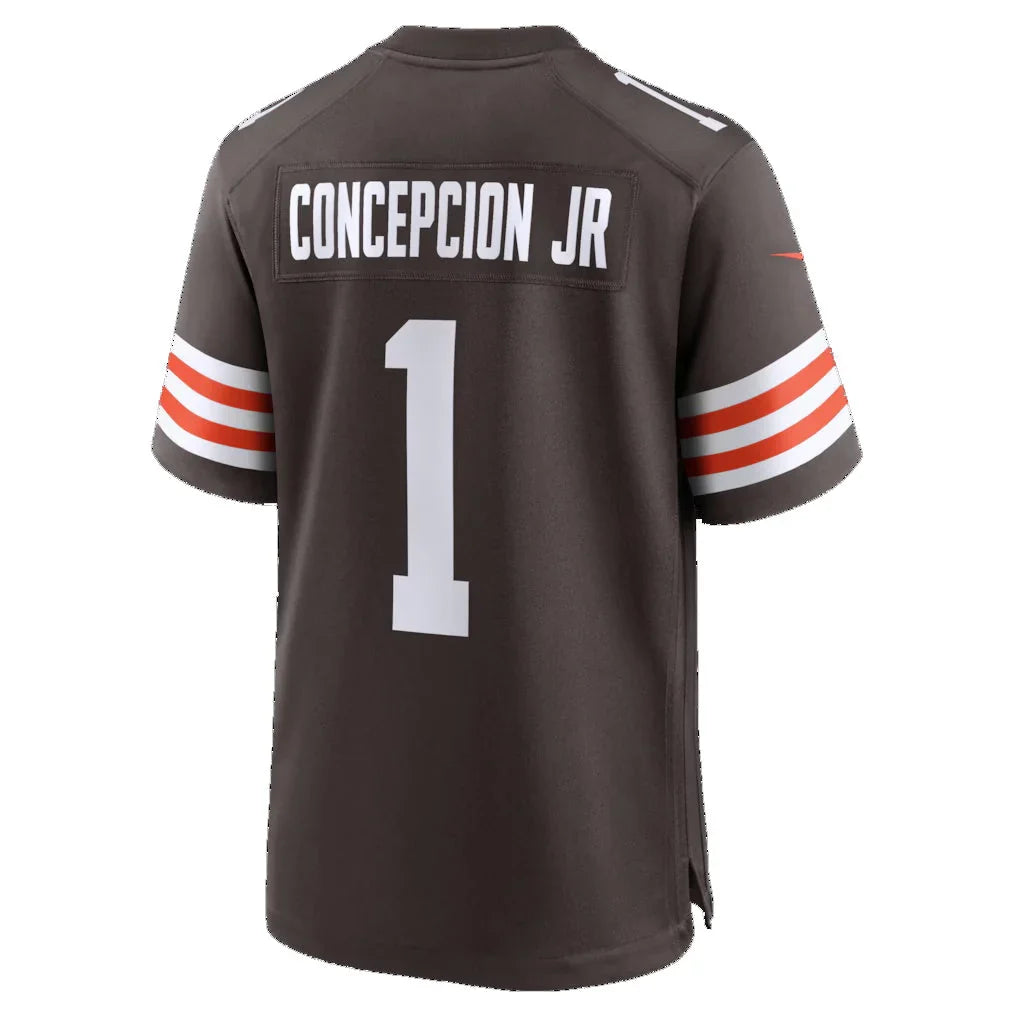 C.Browns #1 KC Concepcion Jr. Brown Team Game Jersey