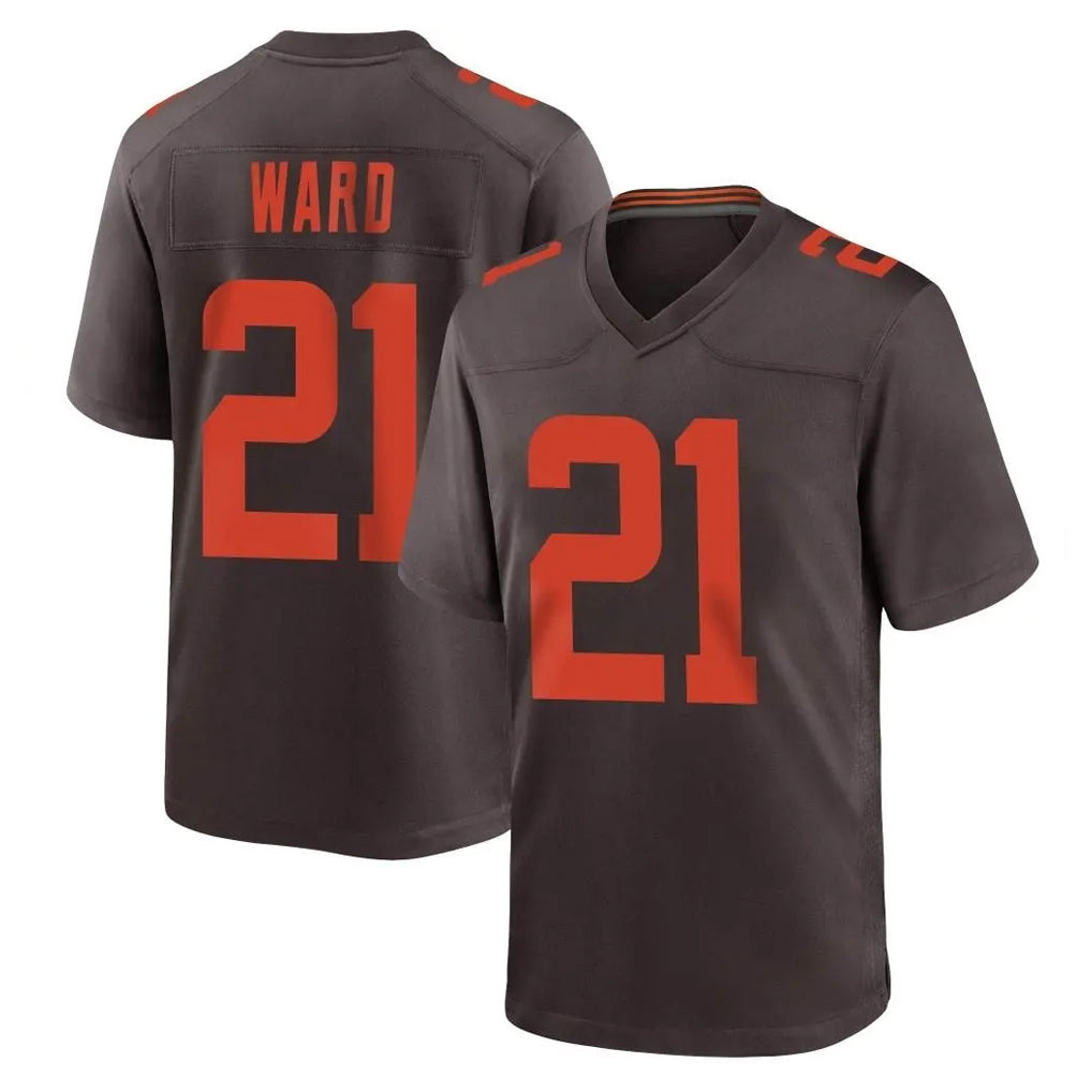 Seanshop C.Browns #21 Denzel Ward Player Brown Alternate Home Game Stitched Jerseys