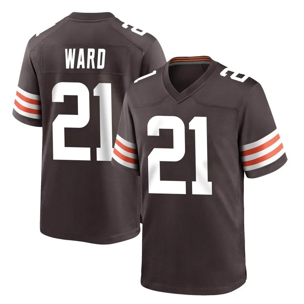 Seanshop C.Browns #21 Denzel Ward Player Brown Home Game Stitched Jerseys