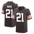 Seanshop C.Browns #21 Denzel Ward Player Brown Home Game Stitched Jerseys