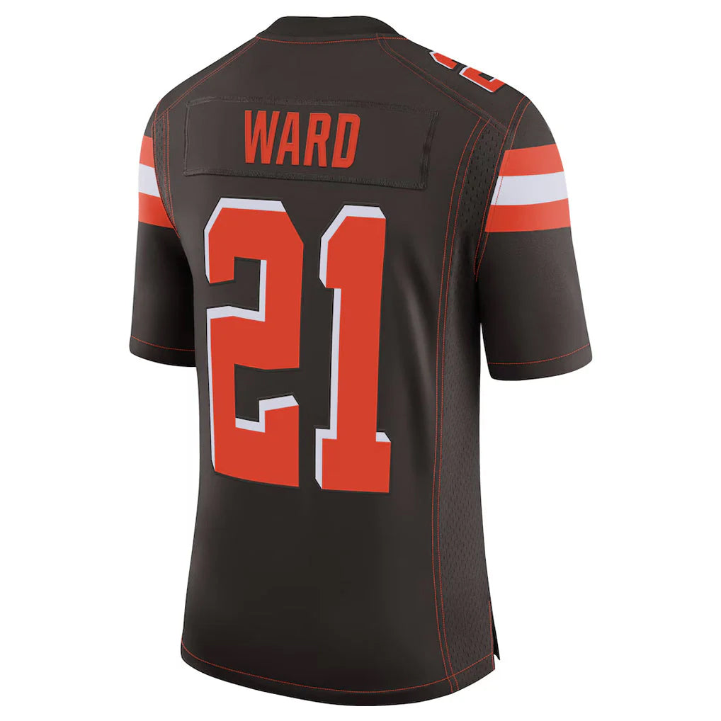 Seanshop C.Browns #21 Denzel Ward Player Brown Vapor Limited Home Game Stitched Jerseys