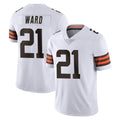 Seanshop C.Browns #21 Denzel Ward Player White Vapor Untouchable Limited Home Game Stitched Jerseys