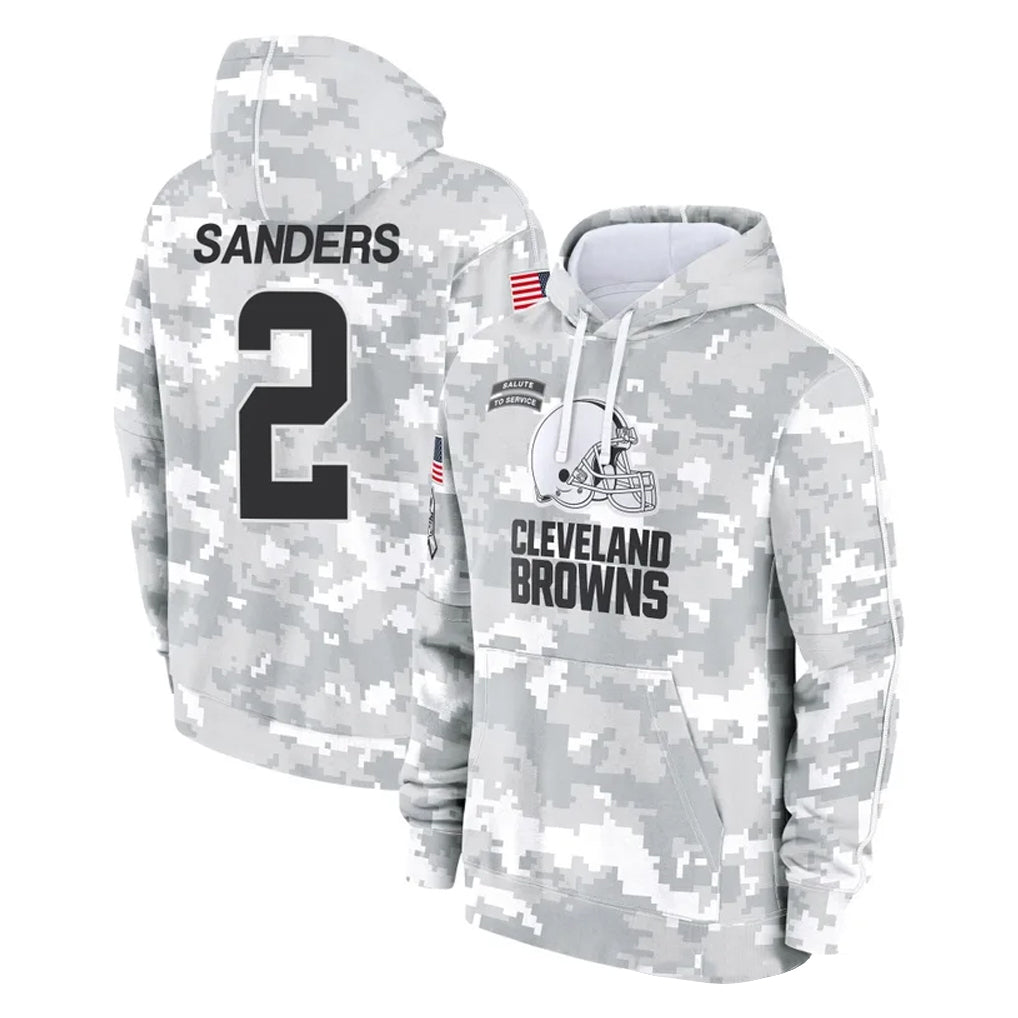 Seanshop C.Browns #2 Shedeur Sanders Player Arctic Camo Salute to Service Hoodies Limited Game Stitched Jerseys