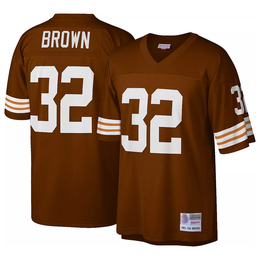 Seanshop  C.Browns #32 Jim Brown Player Brown Mitchell & Ness 1963 Throwback Stitched Jerseys