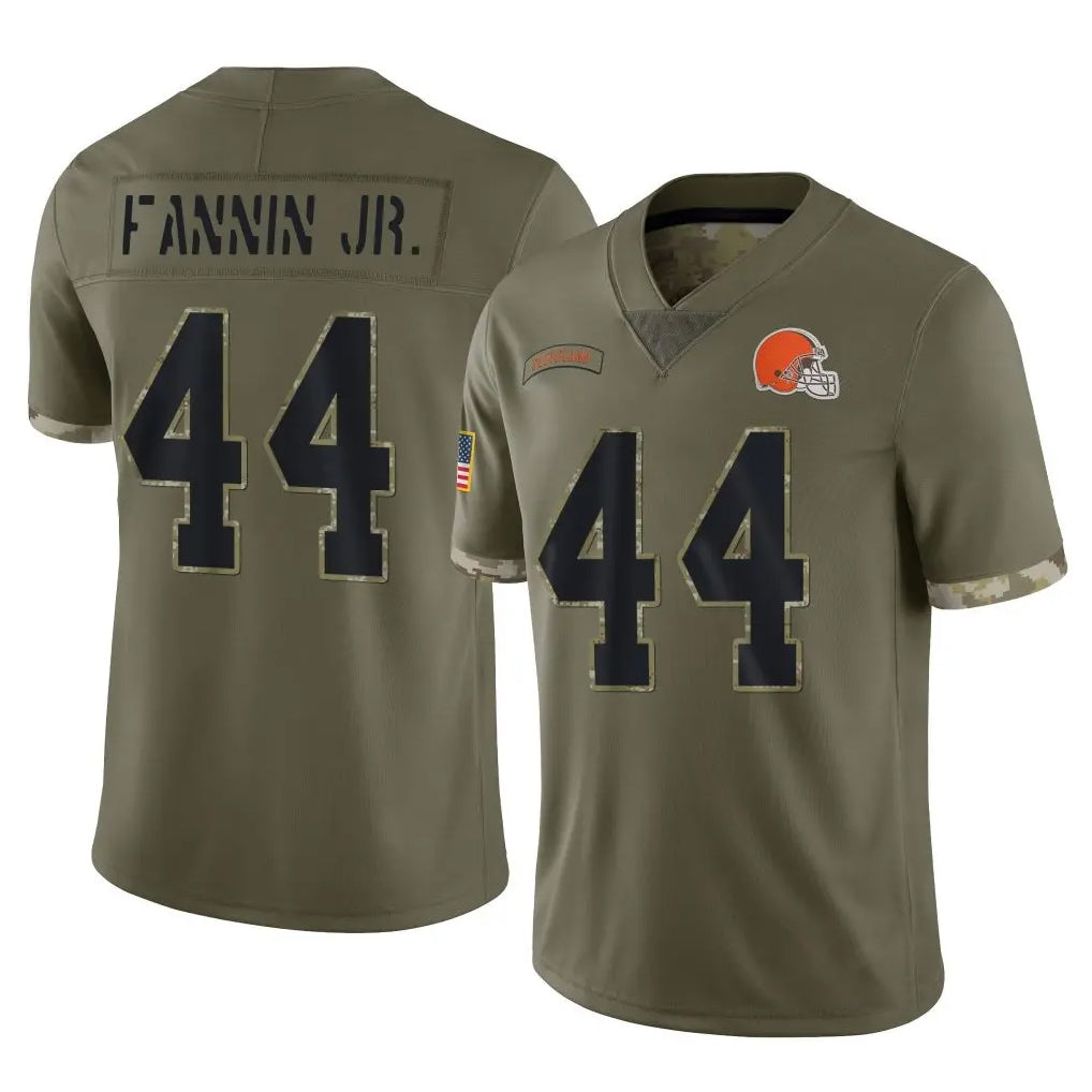 Seanshop  C.Browns #44 Harold Fannin Jr. Player Olive Salute to Service Limited Game Stitched Jerseys