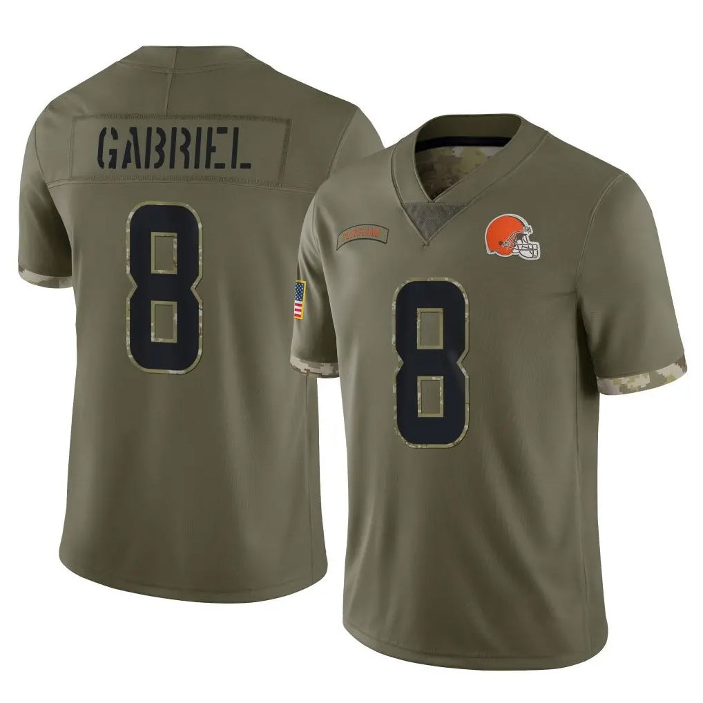 Seanshop C.Browns #8 Dillon Gabriel Player Olive Salute to Service Limited Game Stitched Jerseys