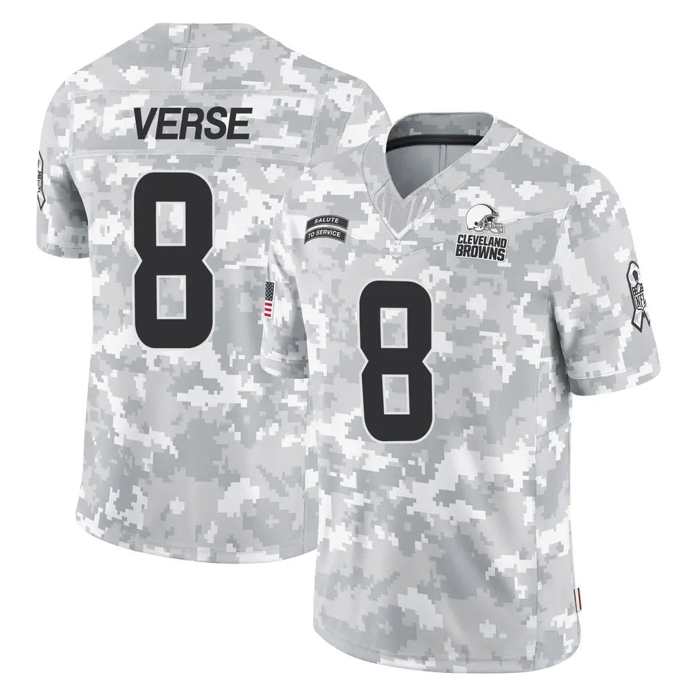 Seanshop C.Browns #8 Jared Verse Player Arctic Camo Salute to Service Limited Home Game Stitched Jerseys