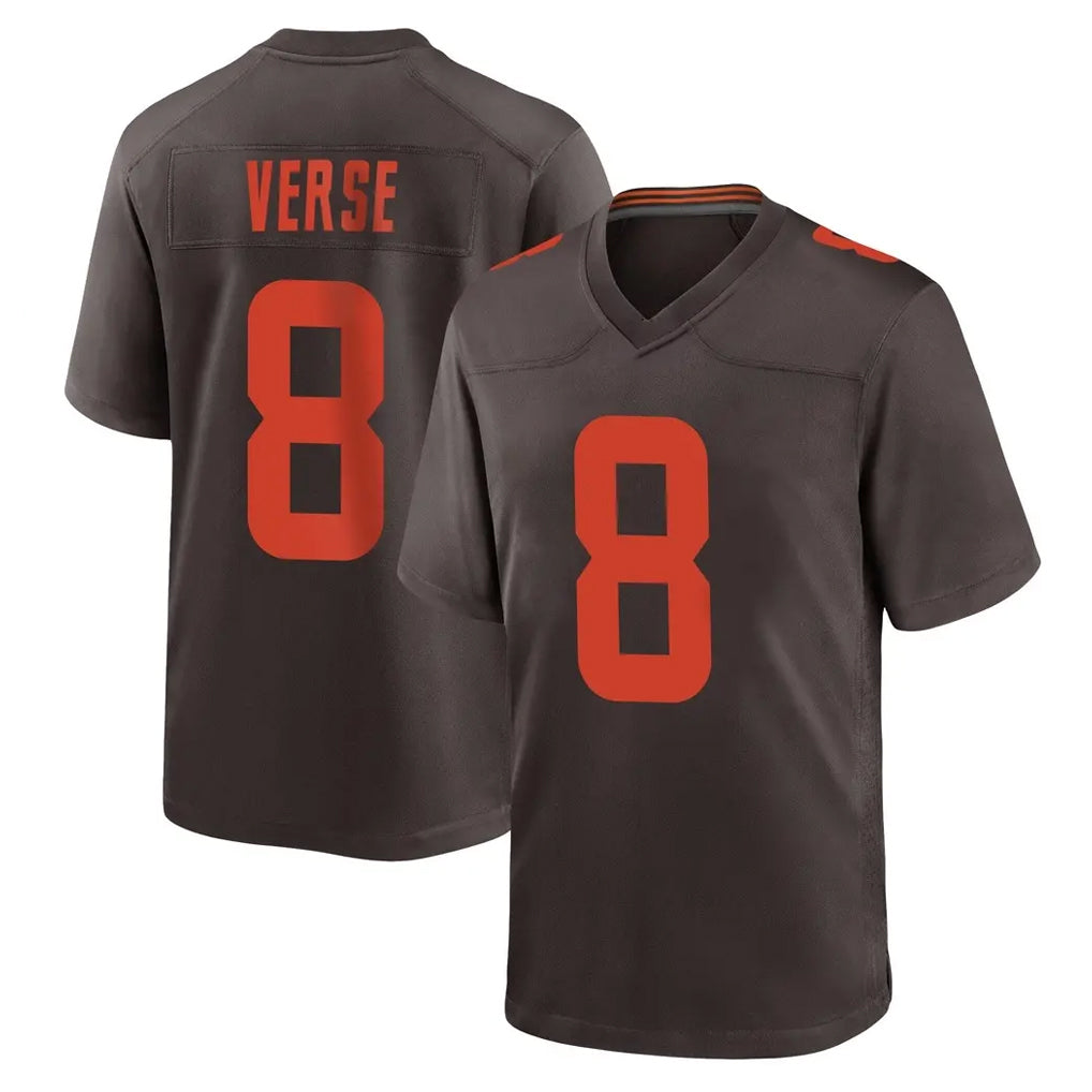 Seanshop C.Browns #8 Jared Verse Player Brown Alternate Home Game Stitched Jerseys