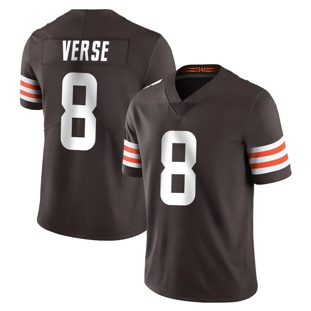 Seanshop C.Browns #8 Jared Verse Player Brown Color Vapor Untouchable Limited Home Game Stitched Jerseys