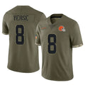 Seanshop C.Browns #8 Jared Verse Player Olive Salute to Service Limited Game Stitched Jerseys