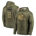 Seanshop C.Browns #8 Jared Verse Player Olive Salute to Service Pullover Hoodies Home Game Stitched Jerseys