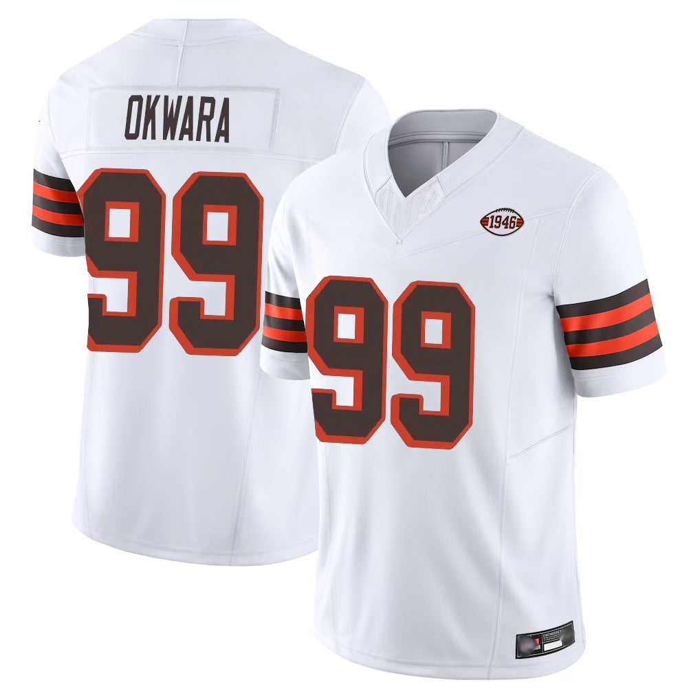 Seanshop  C.Browns #99 Julian Okwara Player White Limited Vapor F.U.S.E. Alternate Game Stitched Jerseys