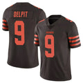 Seanshop C.Browns #9 Grant Delpit Player Browns Color Rush Limited Home Game Stitched Jerseys