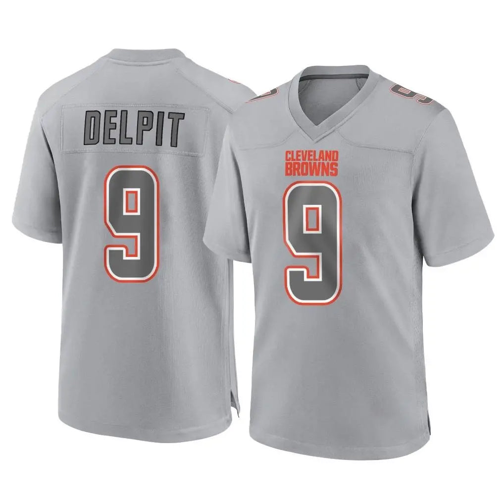 Seanshop C.Browns #9 Grant Delpit Player Gray Atmosphere Fashion Game Stitched Jerseys