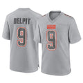 Seanshop C.Browns #9 Grant Delpit Player Gray Atmosphere Fashion Game Stitched Jerseys