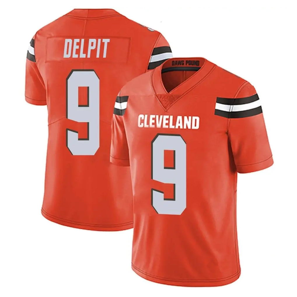 Seanshop C.Browns #9 Grant Delpit Player Orange Alternate Vapor Untouchable Limited Home Game Stitched Jerseys