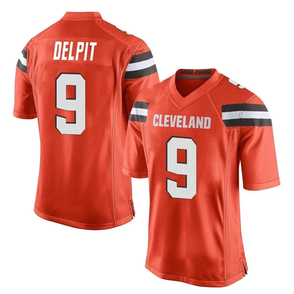 Seanshop C.Browns #9 Grant Delpit Player Orange Home Game Stitched Jerseys