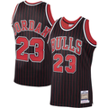 Leonaf C.Bulls #23 Michael Jordan Mitchell & Ness Black 199596 Hardwood Classics Authentic Jerseys