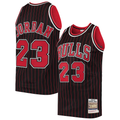 Leonaf C.Bulls #23 Michael Jordan Mitchell & Ness Black 199697 Hardwood Classics Authentic Jerseys