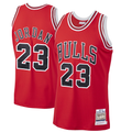 Leonaf C.Bulls #23 Michael Jordan Mitchell & Ness Scarlet 199798 Hardwood Classics Authentic Jerseys