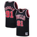 Leonaf C.Bulls #91 Dennis Rodman Mitchell & Ness Black 199798 Hardwood Classics Swingman Jerseys