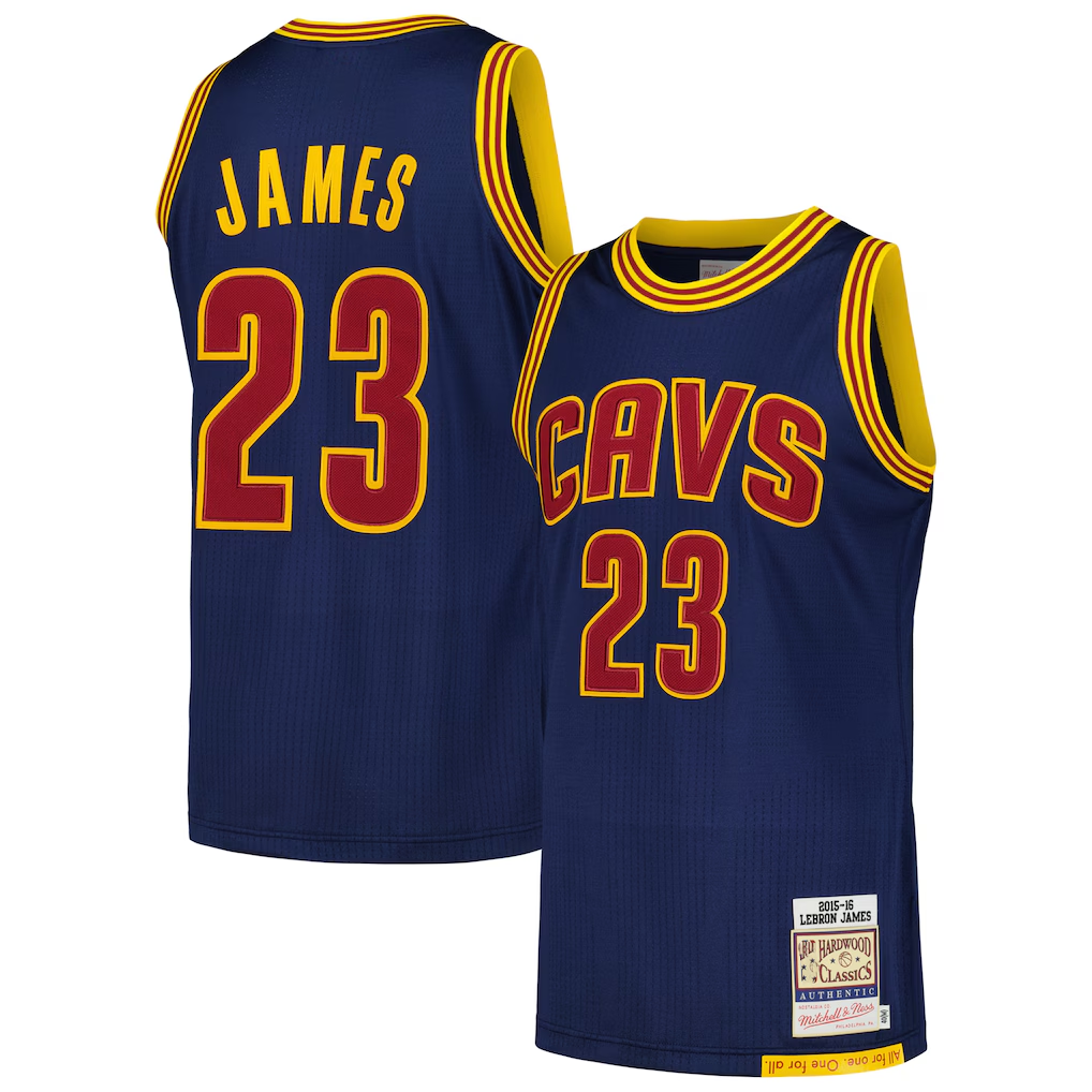 Seanshop C.Cavaliers #23 LeBron James Mitchell & Ness Navy 201516 Hardwood Classics Authentic Jerseys
