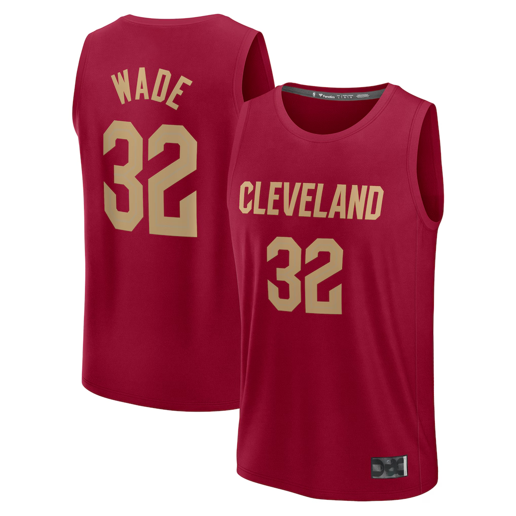 Seanshop C.Cavaliers #32 Dean Wade  Wine Fast Break Player Jerseys - Icon Edition
