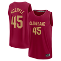 Seanshop C.Cavaliers #45 Donovan Mitchell  Wine Fast Break Replica Jerseys - Icon Edition