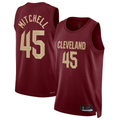 Seanshop C.Cavaliers #45 Donovan Mitchell Wine Swingman Jerseys - Icon Edition