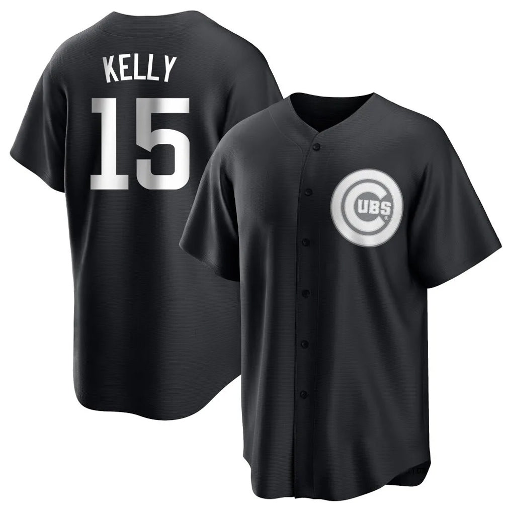 Seanshop C.Cubs #15 Carson Kelly Player Black Game Stitched Jerseys