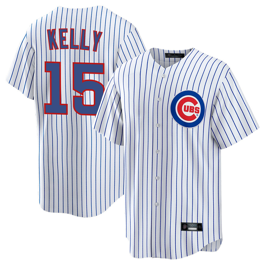 Seanshop C.Cubs #15 Carson Kelly Player White Game Home Stitched Jerseys