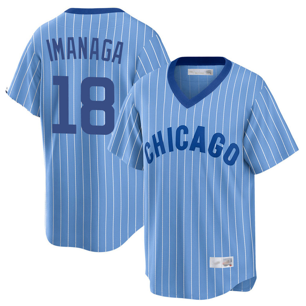 Seanshop C.Cubs #18 Shota Imanaga Player Blue T-shirt Cooperstown Collection Limited Stitched Jerseys