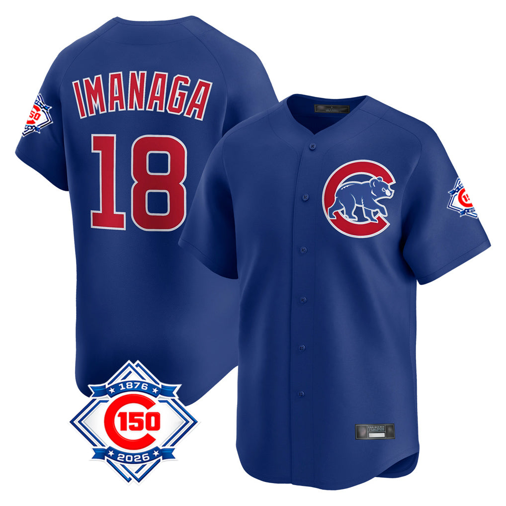 Seanshop C.Cubs #18 Shota Imanaga Player Royal 150th Anniversary Limited Home Stitched Jerseys