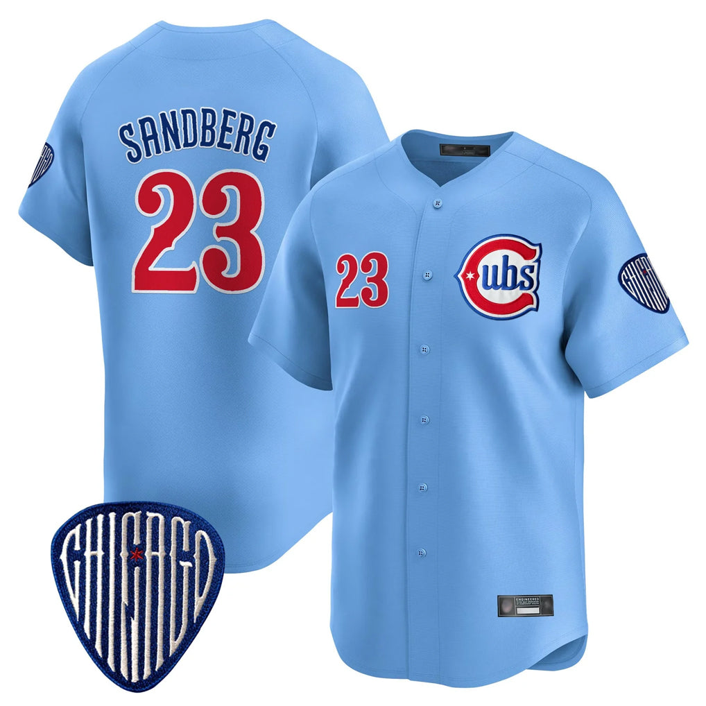 Seanshop C.Cubs #23 Ryne Sandberg Player Blue Vapor Premier Limited Home Stitched Jerseys