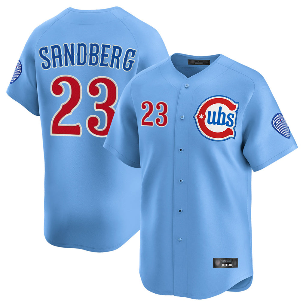 Seanshop C.Cubs #23 Ryne Sandberg Player Light Blue Limited Home Stitched Jerseys