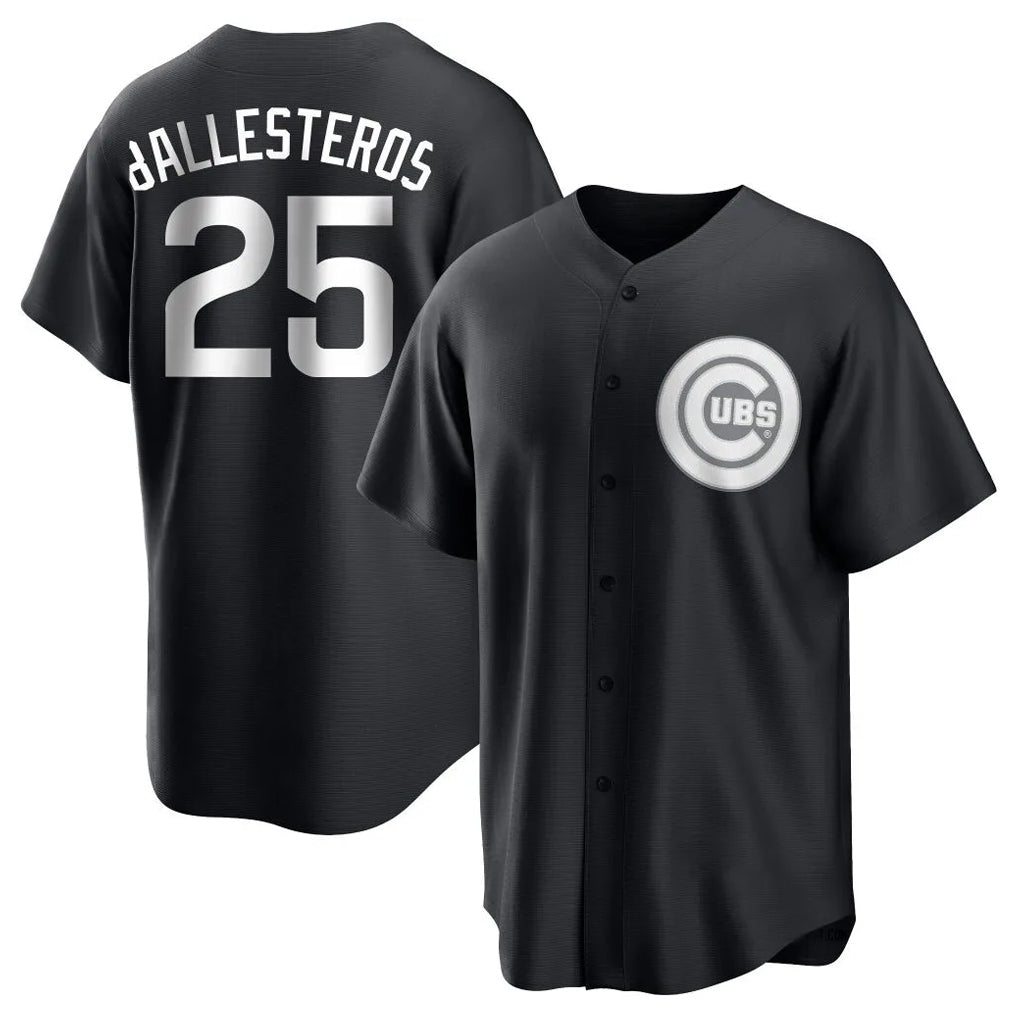 Seanshop C.Cubs #25 Mois¨¦s Ballesteros Player Black Game Stitched Jerseys