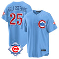 Seanshop C.Cubs #25 Mois¨¦s Ballesteros Player Light Blue 150th Anniversary Home Game Stitched Jerseys