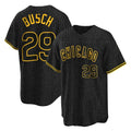 Seanshop C.Cubs #29 Michael Busch Player Black Snake Skin City Game Stitched Jerseys