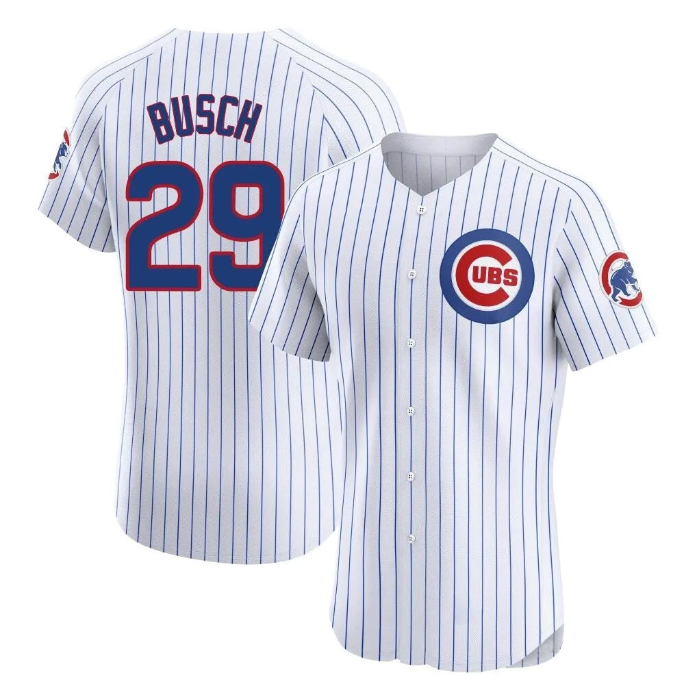 Seanshop C.Cubs #29 Michael Busch Player White Limited Elite Home Game Stitched Jerseys
