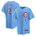 Seanshop C.Cubs #2 Nico Hoerner Player Light Blue Home Game Stitched Jerseys