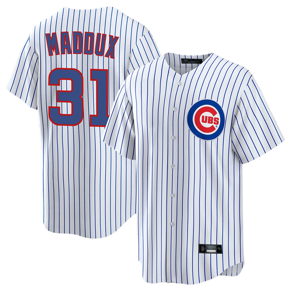 Seanshop C.Cubs #31 Greg Maddux Player White Game Home Stitched Jerseys