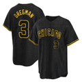 Seanshop C.Cubs #3 Alex Bregman Black Snake Skin City Game Stitched Jerseys