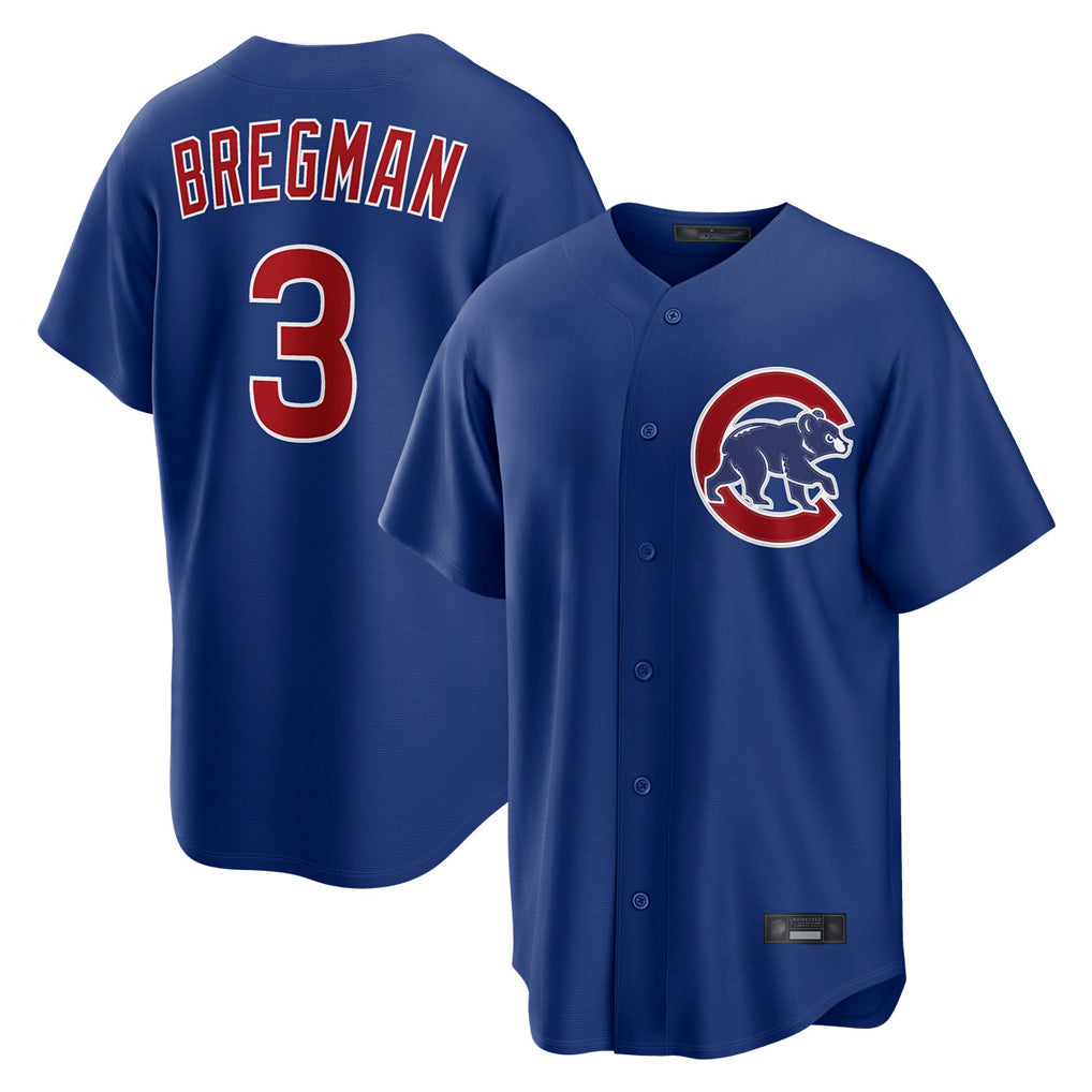 Seanshop C.Cubs #3 Alex Bregman Royal Home Game Stitched Jerseys