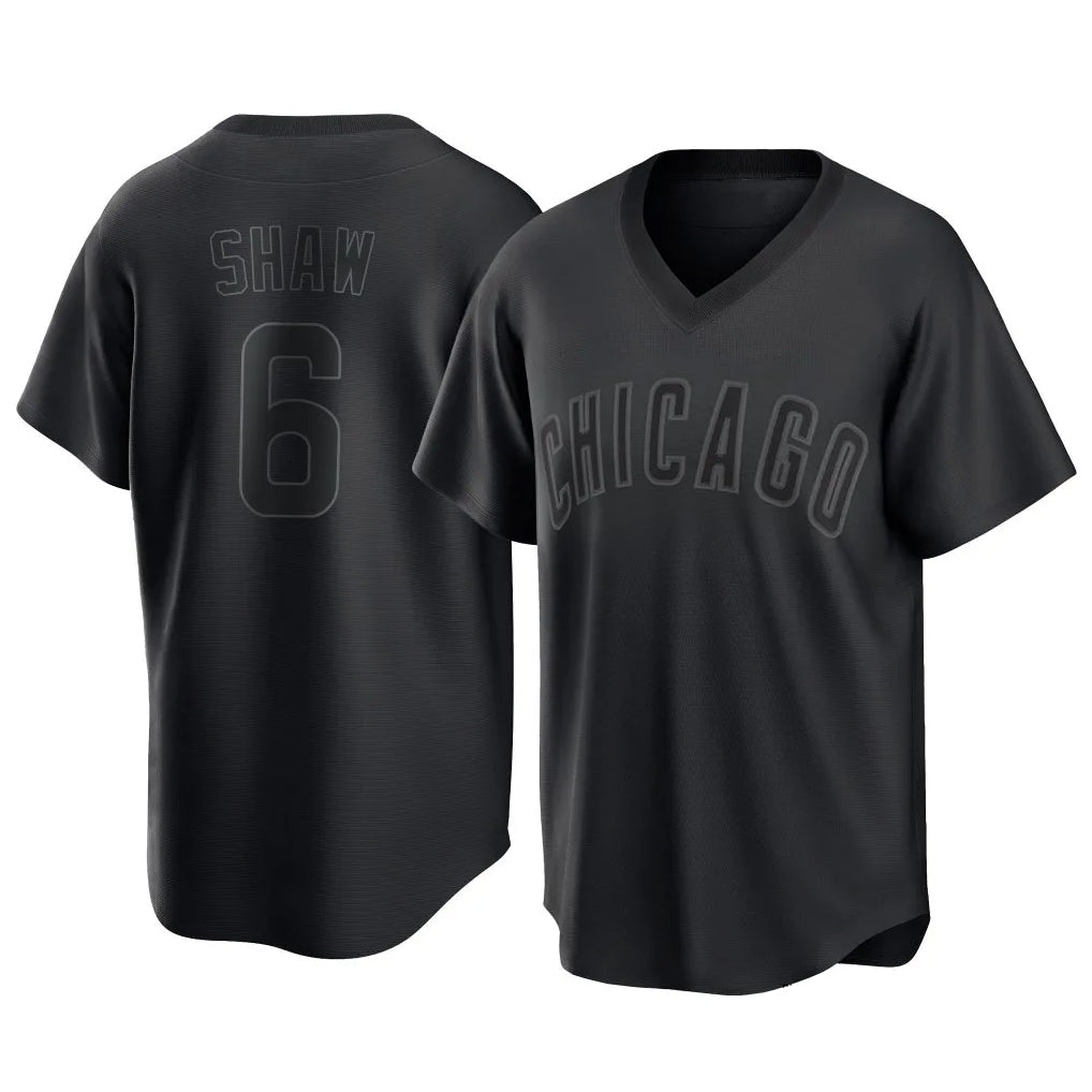 Seanshop C.Cubs #6 Matt Shaw Player Black T-shirt Home Game Stitched Jerseys