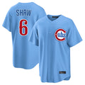 Seanshop C.Cubs #6 Matt Shaw Player Light Blue Home Game Stitched Jerseys