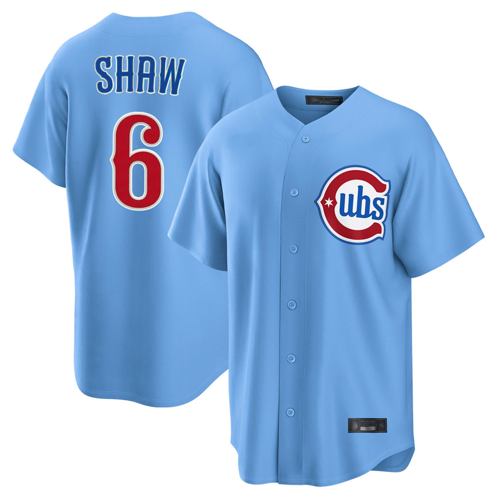Seanshop C.Cubs #6 Matt Shaw Player Light Blue Home Game Stitched Jerseys