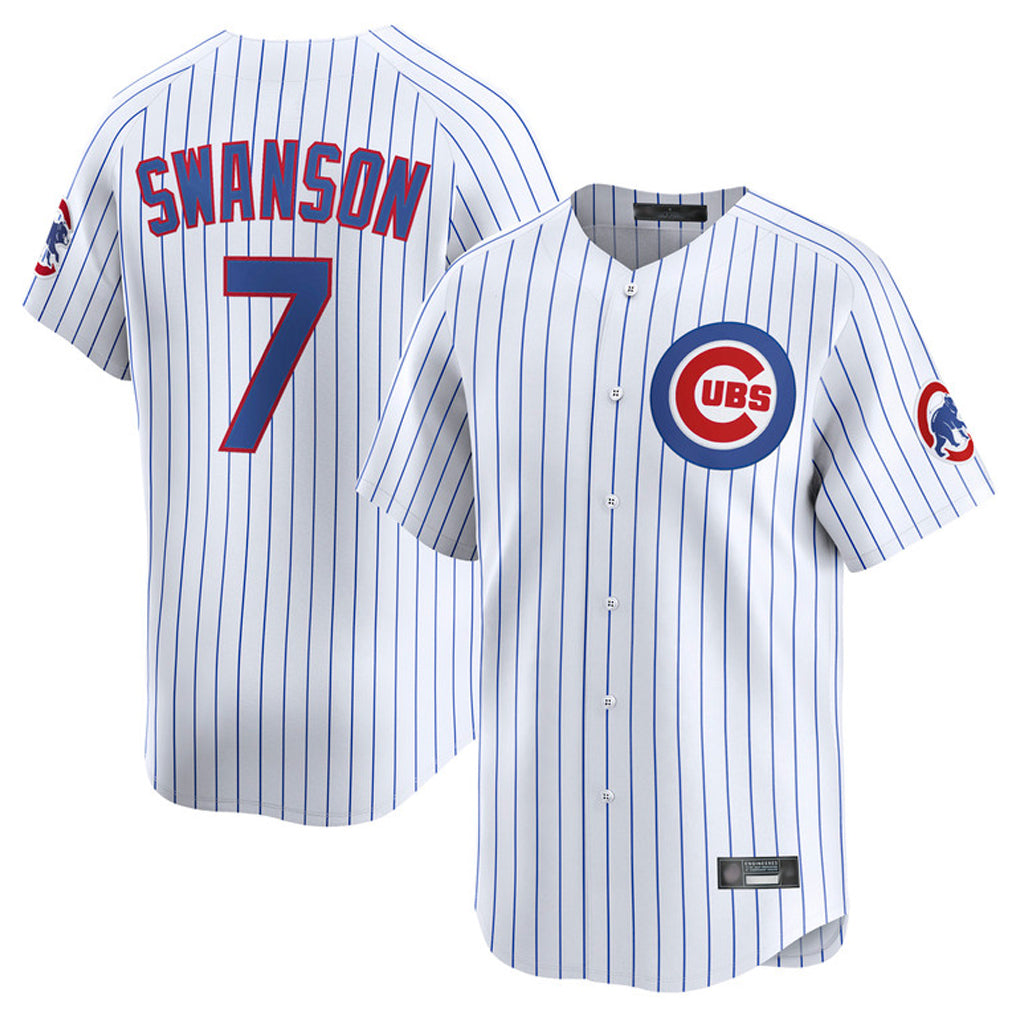 Seanshop C.Cubs #7 Dansby Swanson Player White Limited Home Game Stitched Jerseys