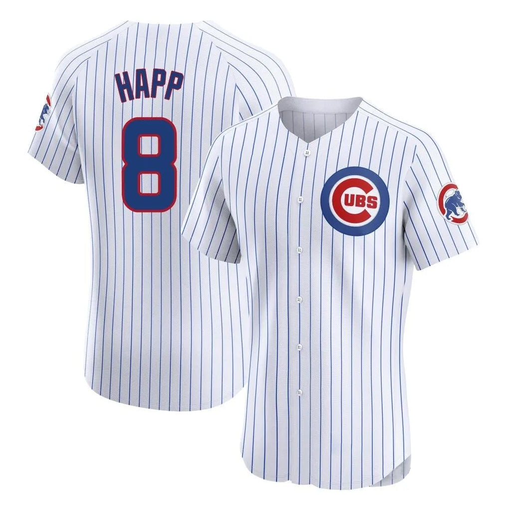 Seanshop C.Cubs #8 Ian Happ Player White Limited Elite Home Game Stitched Jerseys