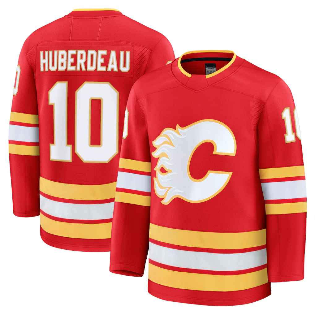 Seanshop C.Flames #10 Jonathan Huberdeau Red Home Breakaway Player Jerseys