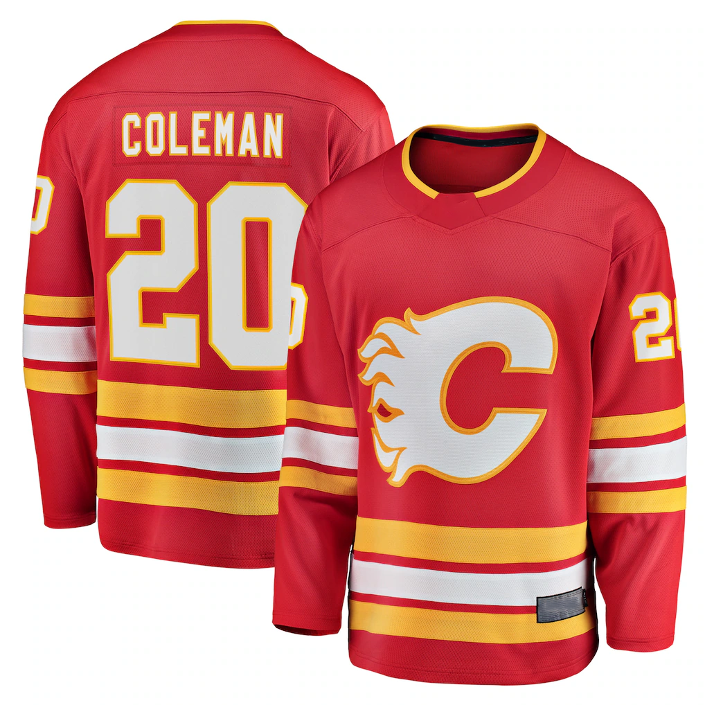 Seanshop C.Flames #20 Blake Coleman Red Home Breakaway Player Jerseys